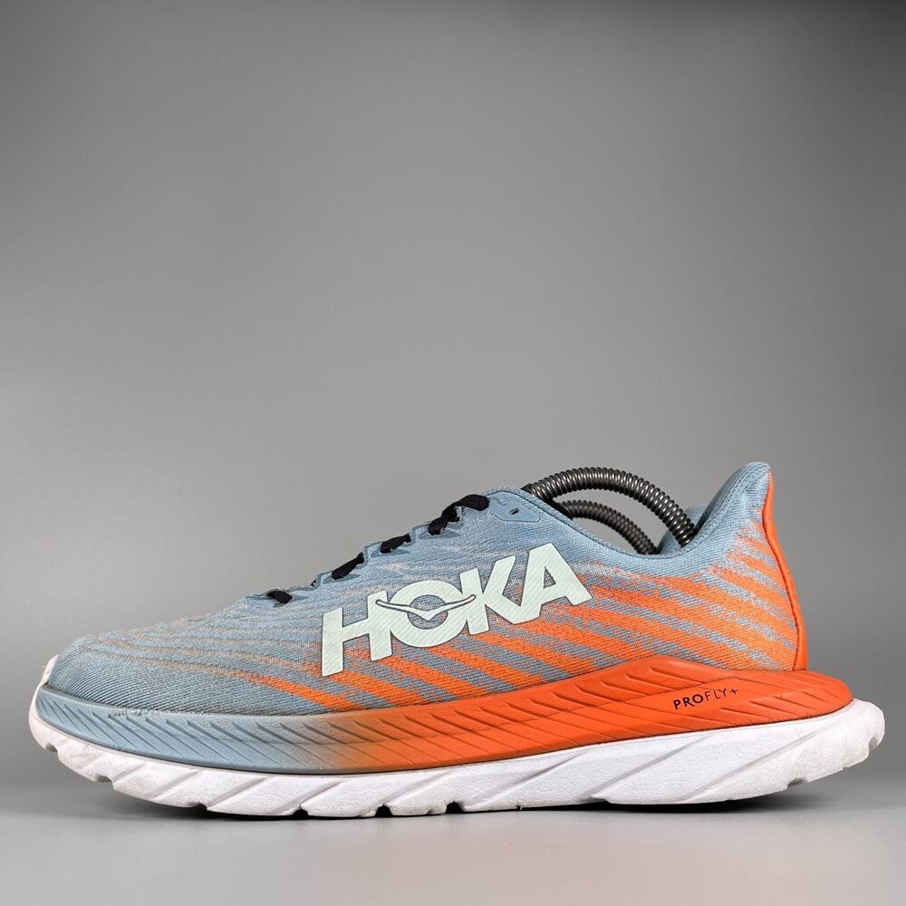 Hoka One One Mach 5 Men's Size 8.5 D Blue Orange Running Shoes Athletic Sneakers